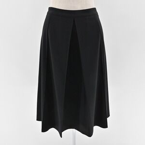 LES COPAINS Pleated Skirt Size 46 Black‎ Knee Length A Line Jersey Stretch Retro